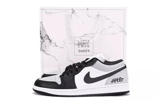 Кроссовки Air Jordan 1 Vintage Basketball Shoes Women's Low-top Gray, черный/серый