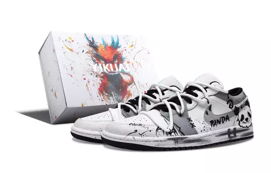 Кроссовки Air Jordan 1 Vintage Basketball Shoes Men Low-top Black/Gray, черный/серый