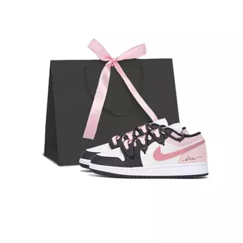 Кроссовки Air Jordan 1 Vintage Basketball Shoes Women's Low-top Black/pink/white, черный