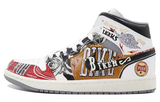 Кроссовки Air Jordan 1 Vintage Basketball Shoes Women's Mid-top Black/Red, черный