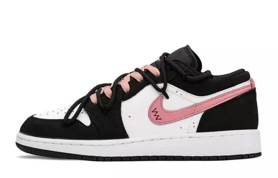 Кроссовки Air JORDAN 1 Vintage Basketball Shoes Women's Low-Top Black Pink