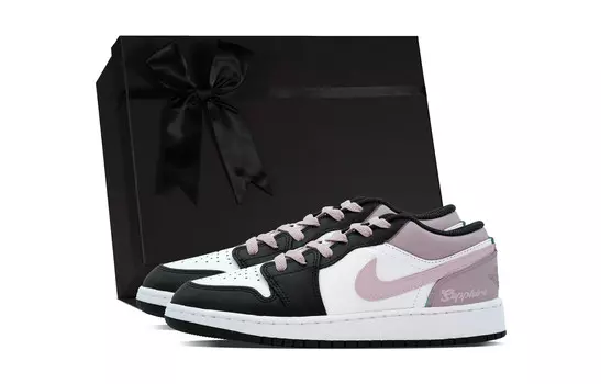 Кроссовки Air Jordan 1 Vintage Basketball Shoes Women's Low-top White/Bright Concord/True Red/Black, красный