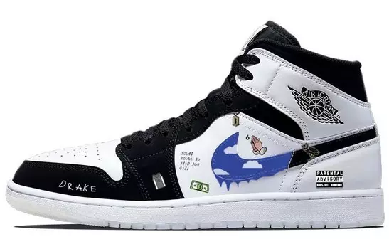 Кроссовки Air Jordan 1 Vintage Basketball Shoes Men High-top White/black, белый