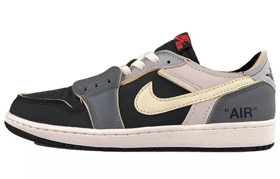 Кроссовки Air Jordan 1 Vintage Basketball Shoes Unisex Low-top Gray, темно-серый