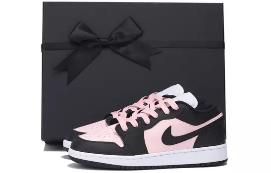 Кроссовки Air Jordan 1 Vintage Basketball Shoes Women's Low-top Pink, черный/розовый