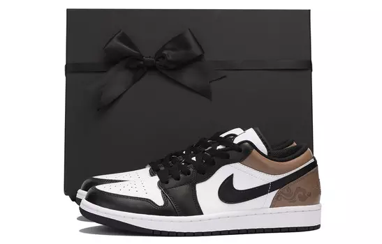 Кроссовки Air Jordan 1 Vintage Basketball Shoes Men Low-top Black, коричневый