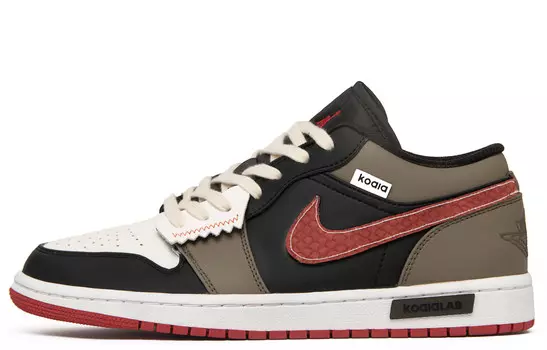 Кроссовки Air Jordan 1 Vintage Basketball Shoes Men Low-top Black/Red, черный