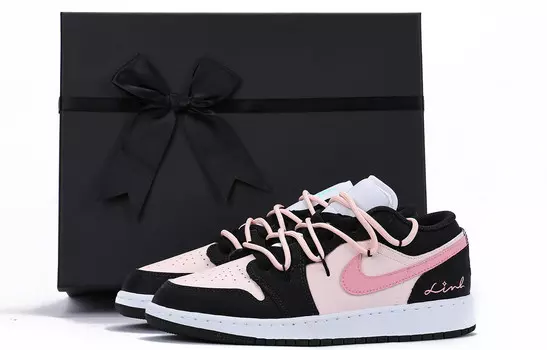 Кроссовки Air JORDAN 1 Vintage Basketball Shoes Women's Low-Top Black Pink