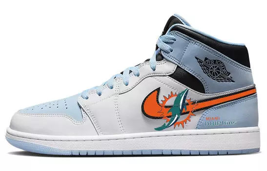 Кроссовки Air Jordan 1 Vintage Basketball Shoes Men Mid-top Blue/white, синий
