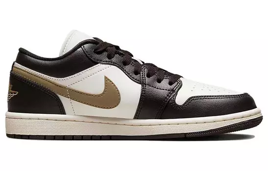 Кроссовки Air Jordan 1 Vintage Basketball Shoes Women's Low-top Brown/White, коричневый