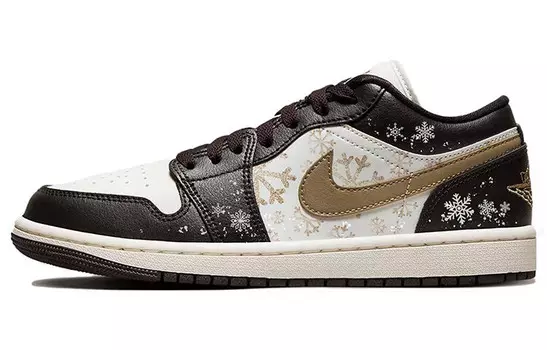 Кроссовки Air Jordan 1 Vintage Basketball Shoes Women's Low-top Brown/White, коричневый