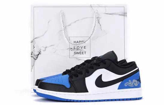 Кроссовки Air Jordan 1 Vintage Basketball Shoes Men Low-top Black/white, цвет Dodger Blue