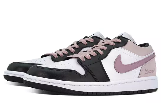 Кроссовки Air Jordan 1 Vintage Basketball Shoes Unisex Low-top Black/White/Pink, черный/розовый