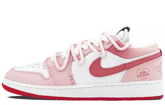 Кроссовки Air Jordan 1 Vintage Basketball Shoes Women's Low-top Pink/white, белый