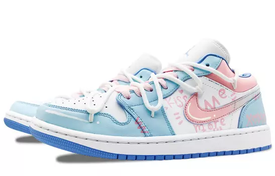 Кроссовки Air JORDAN 1 Vintage Basketball Shoes Women's Low-Top Blue White