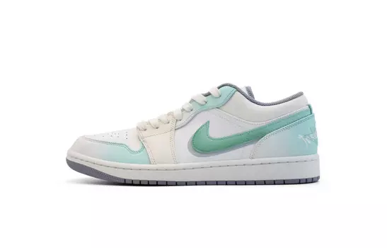 Кроссовки Air Jordan 1 Vintage Basketball Shoes Men Low-top Green, цвет Off White