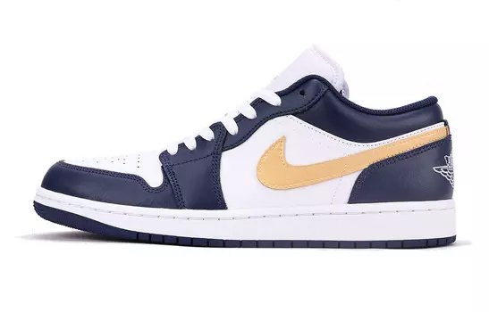 Кроссовки Air Jordan 1 Vintage Basketball Shoes Men Low-top Gold, синий