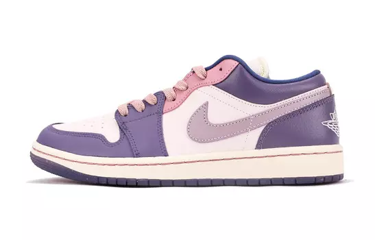 Кроссовки Air Jordan 1 Vintage Basketball Shoes Women's Low-top Black/Pink, сиреневый