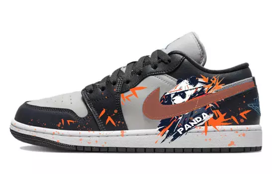 Кроссовки Air Jordan 1 Vintage Basketball Shoes Unisex Low-top Black/grey/blue, черный