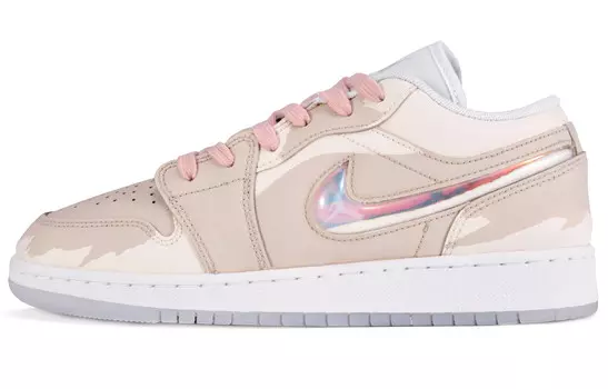 Кроссовки Air Jordan 1 Vintage Basketball Shoes Women's Low-top Powder/coffee, розовый