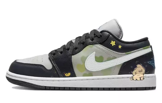 Кроссовки Air Jordan 1 Vintage Basketball Shoes Unisex Low-top Blue/black, черный