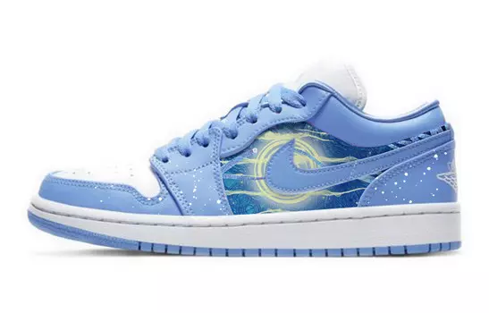Кроссовки Air JORDAN 1 Vintage Basketball Shoes Women's Low-Top Blue White, синий