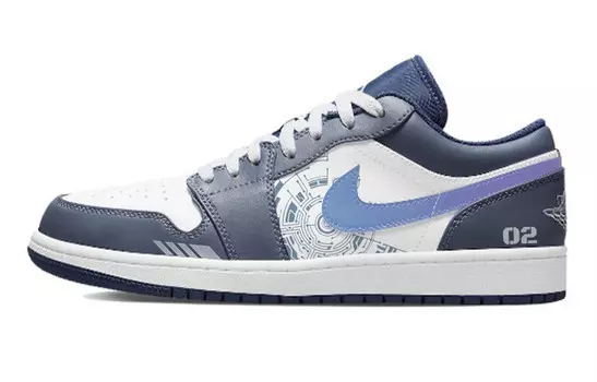 Кроссовки Air JORDAN 1 Vintage Basketball Shoes Men Low-Top Blue White
