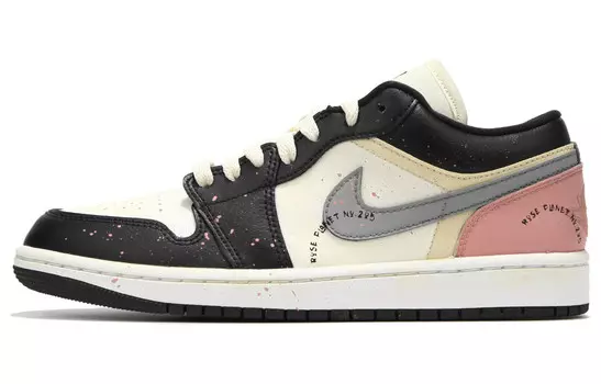 Кроссовки Air Jordan 1 Vintage Basketball Shoes Women's Low-top Black/Pink, цвет Lotus Color