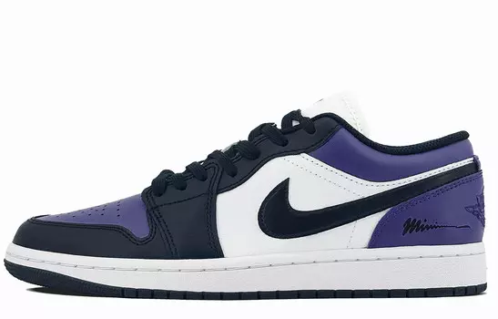 Кроссовки Air Jordan 1 Vintage Basketball Shoes Women's Low-top Black/purple/white, черный
