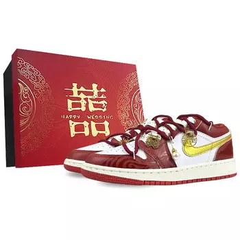 Кроссовки Air Jordan 1 Vintage Basketball Shoes Women's Low-top White/red, красный