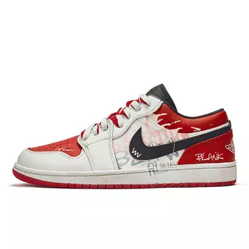 Кроссовки Air Jordan 1 Vintage Basketball Shoes Men Low-top Black/Red, черный/красный