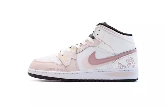 Кроссовки Air Jordan 1 Vintage Basketball Shoes Women's High-top White/pink, белый