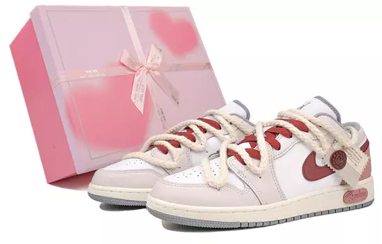 Кроссовки Air Jordan 1 Vintage Basketball Shoes Women's Low-top Milky White, розовый