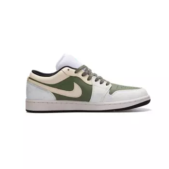 Кроссовки Air JORDAN 1 Vintage Basketball Shoes Women's Low-Top White Green, зеленый