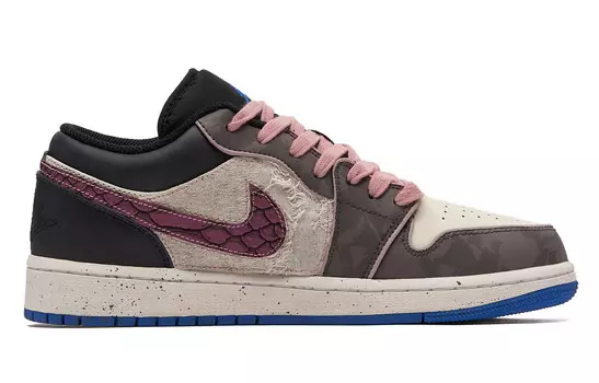 Кроссовки Air Jordan 1 Vintage Basketball Shoes Women's Low-top Purple/brown, фиолетовый