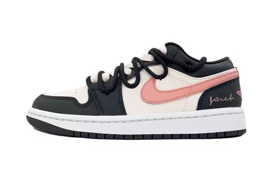 Кроссовки Air Jordan 1 Vintage Basketball Shoes Women's Low-top Black/powder, черный/розовый