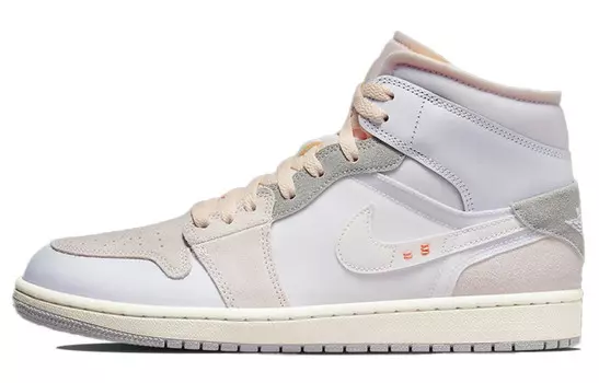 Кроссовки Air Jordan 1 Vintage Basketball Shoes Men Mid-top White/pink/blue, белый/розовый/голубой