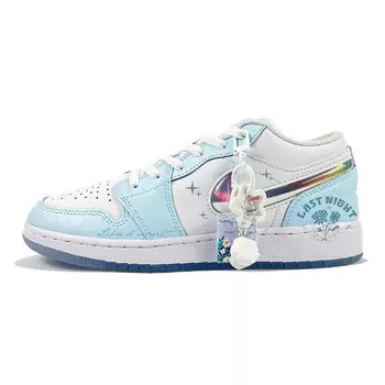 Кроссовки Air Jordan 1 Vintage Basketball Shoes Women's Low-top White/blue, белый