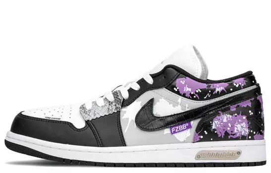 Кроссовки Air Jordan 1 Vintage Basketball Shoes Men Low-top Black/purple, фиолетовый