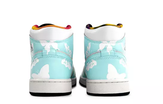Кроссовки Air Jordan 1 Vintage Basketball Shoes Men Mid-top White, голубой