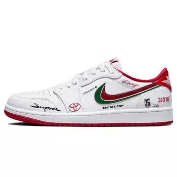 Кроссовки Air Jordan 1 Vintage Basketball Shoes Unisex Low-top White/red, белый/красный