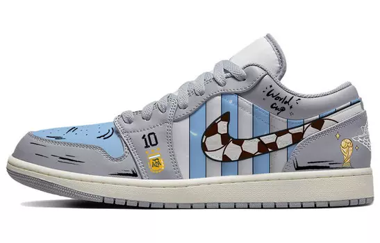 Кроссовки Air Jordan 1 Vintage Basketball Shoes Men Low-top Gray/Blue, серый