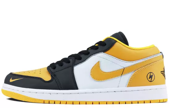 Кроссовки Air Jordan 1 Vintage Basketball Shoes Men Low-top Black/yellow, желтый