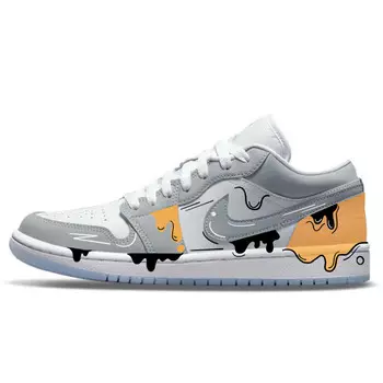Кроссовки Air Jordan 1 Vintage Basketball Shoes Women's Low-top Grey/white, серый/белый
