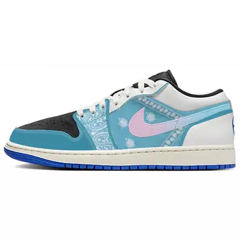 Кроссовки Air Jordan 1 Vintage Basketball Shoes Men Low-top White/blue, синий