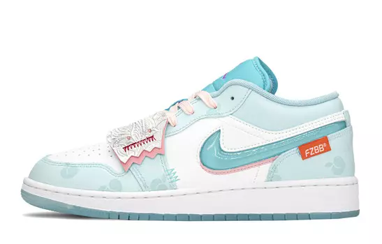 Кроссовки Air Jordan 1 Vintage Basketball Shoes Women's Low-top Blue/pink, голубой