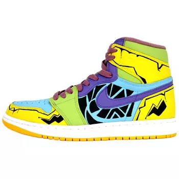 Кроссовки Air Jordan 1 Vintage Basketball Shoes Unisex High-top Green, черный