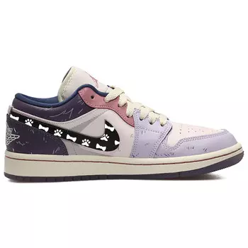 Кроссовки Air Jordan 1 Vintage Basketball Shoes Women's Low-top Pink/Purple, розовый
