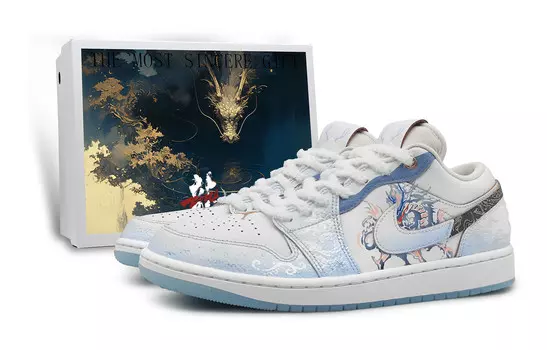 Кроссовки Air Jordan 1 Vintage Basketball Shoes Women's Low-Top White