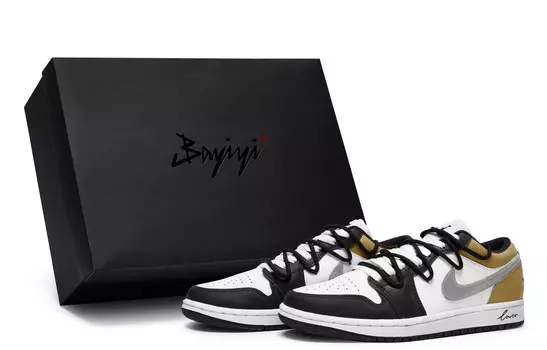Кроссовки Air Jordan 1 Vintage Basketball Shoes Men Low-top Coffee, черный